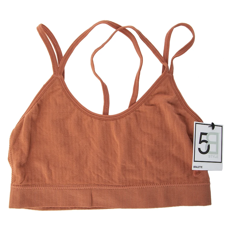 harvest orange ribbed bralette