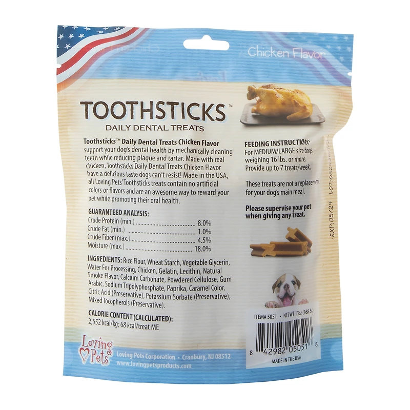 loving pets® toothsticks™ daily dental treats for medium/large dogs 13 oz