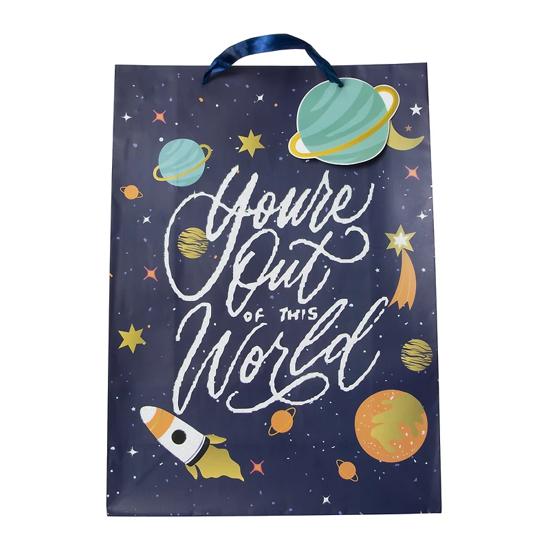 jumbo outer space party gift bag 17.8in x 12.8in