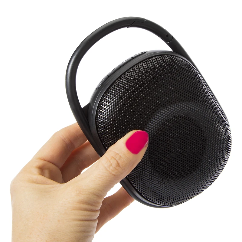 pulse LED portable bluetooth® clip-on speaker