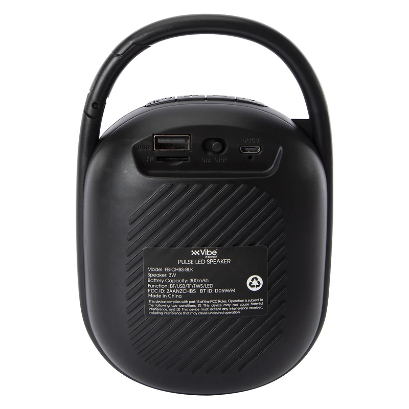 pulse LED portable bluetooth® clip-on speaker