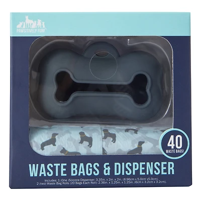 pet waste bag dispenser & refills 2-count