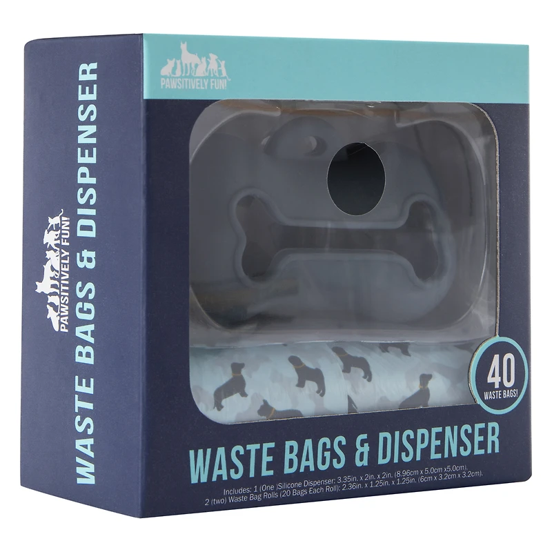 pet waste bag dispenser & refills 2-count