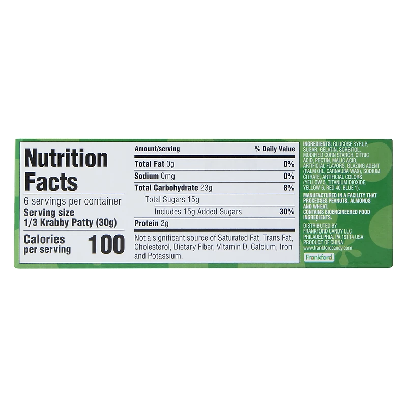 spongebob squarepants™ krabby patty gummy candy sliders 2-pack