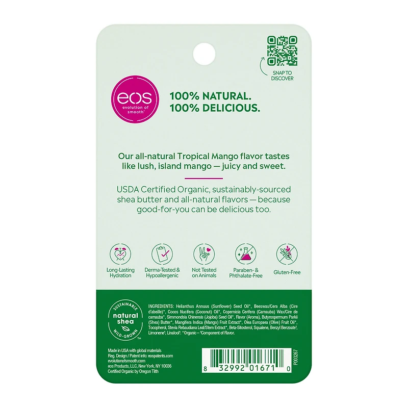 Eos® Organic Biologique Tropical Mango Lasting Hydration Lip Care