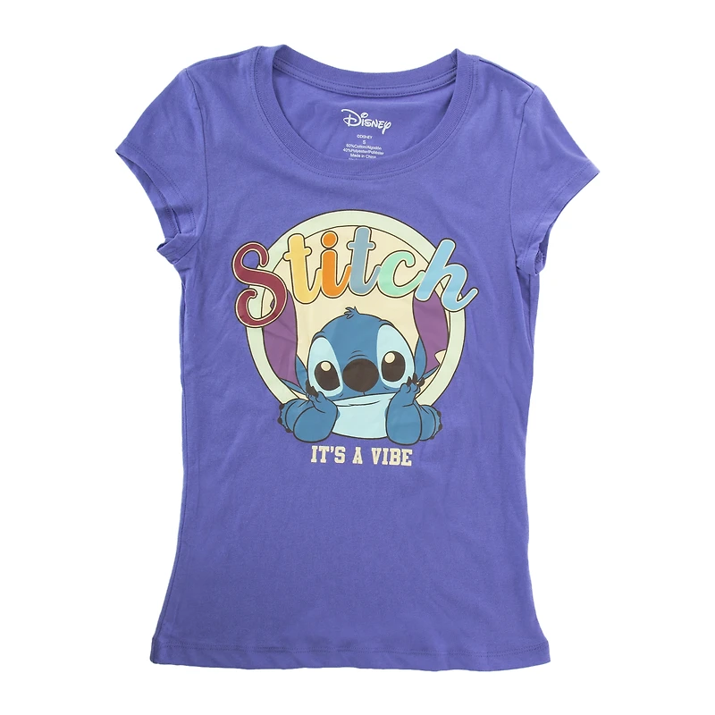 juniors Disney Stitch 'vibe' graphic tee
