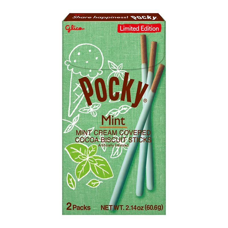 pocky® limited edition mint biscuit sticks 2-pack