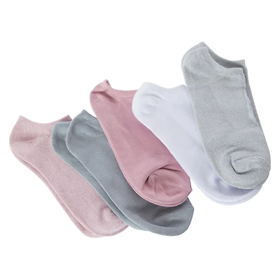 ladies marled soft ankle socks 5-pack, pastels