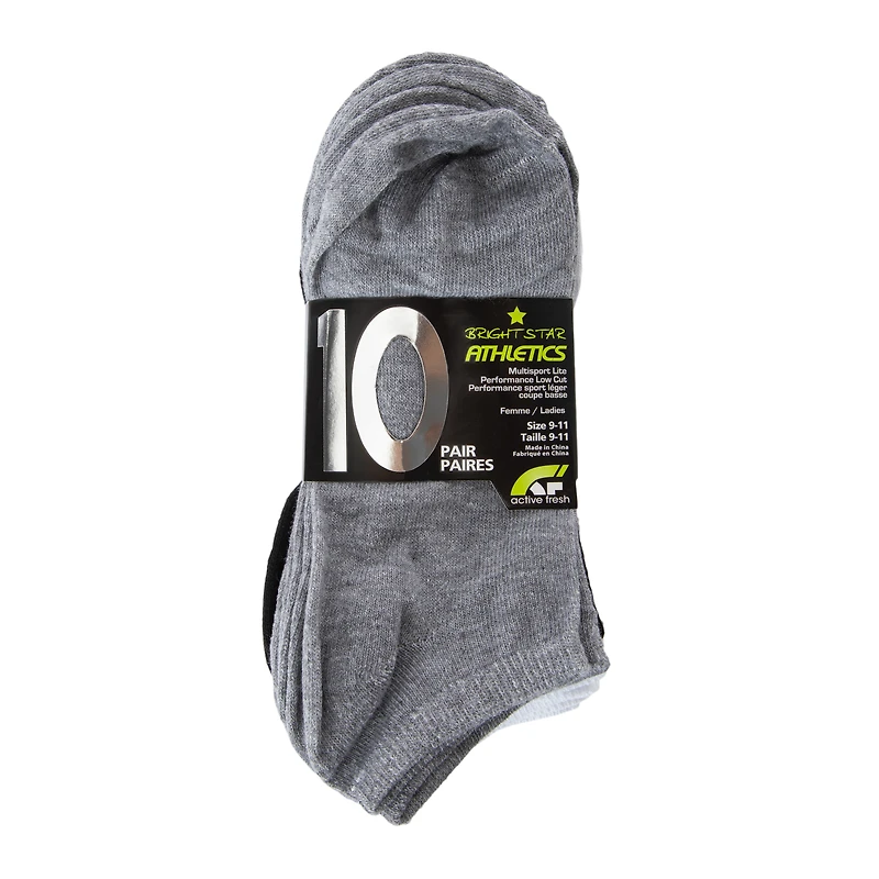 bright star athletics ladies low-cut socks 10-pack