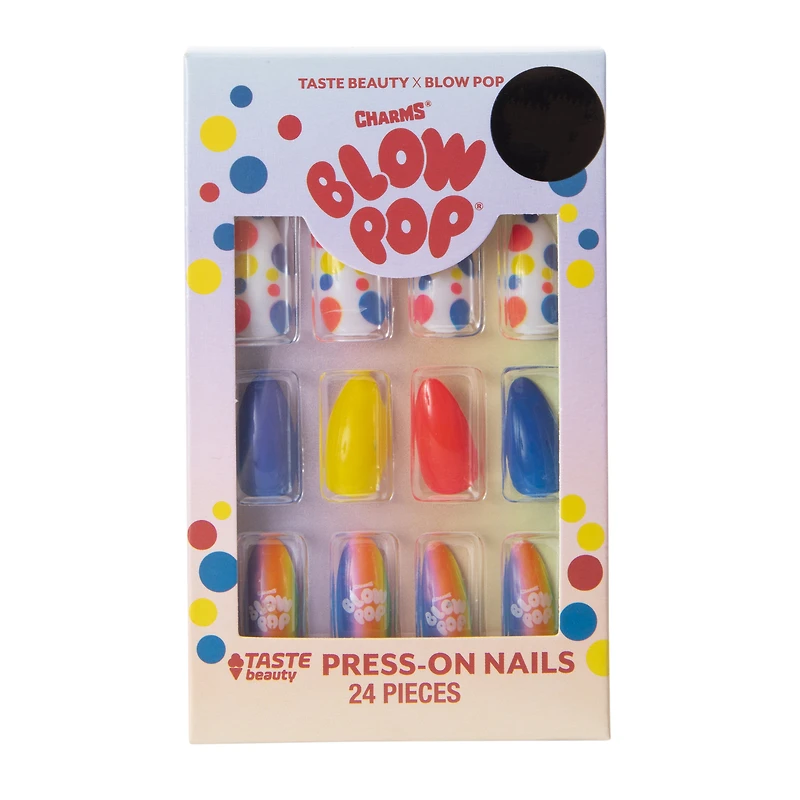charms® blow pop® press on nails 24-piece set
