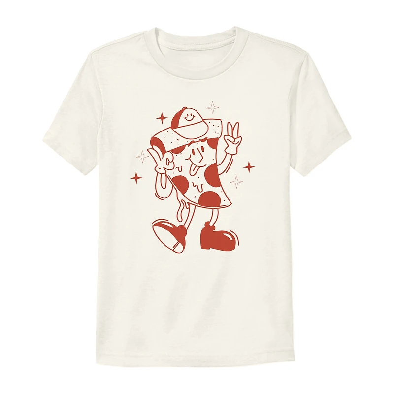 rad pizza peace sign graphic tee