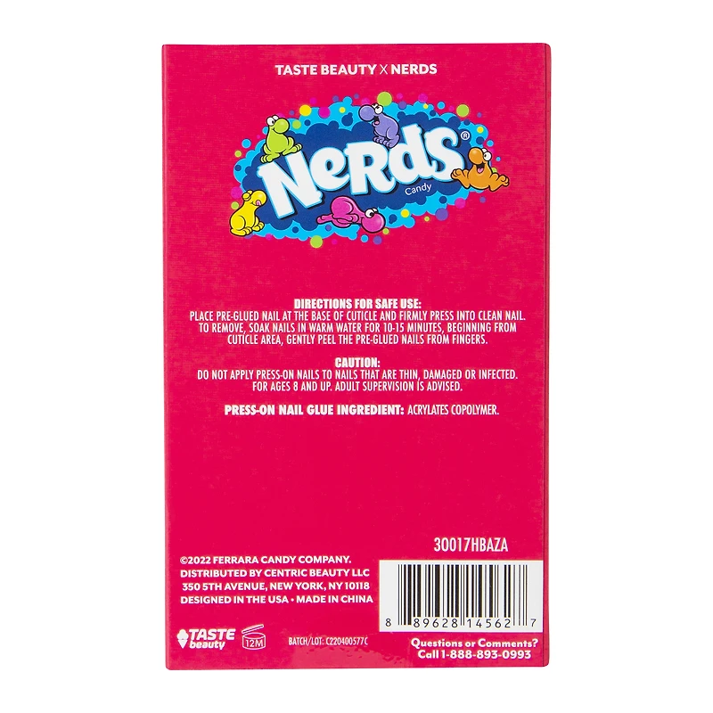 nerds® candy press on nails 24-piece set