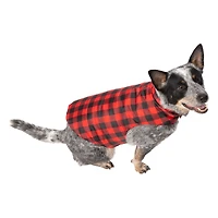 red plaid dog jacket