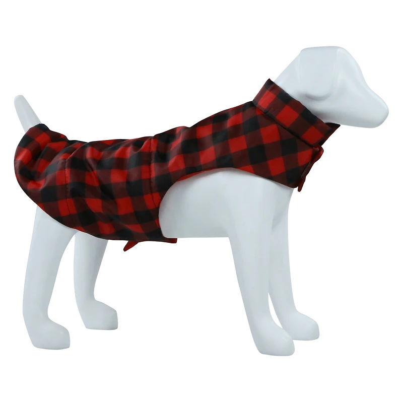 red plaid dog jacket