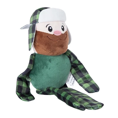 holiday plush long limb dog toy 12in x 3in
