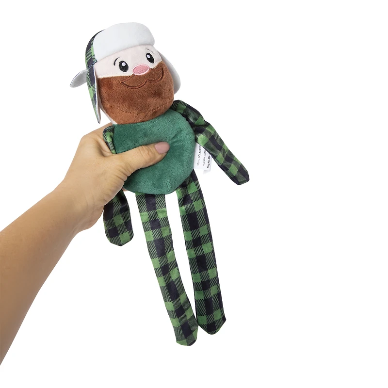 holiday plush long limb dog toy 12in x 3in