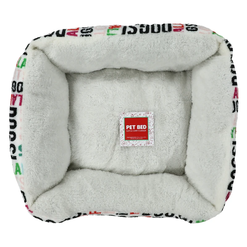 holiday cuddler pet bed 21in x 16in