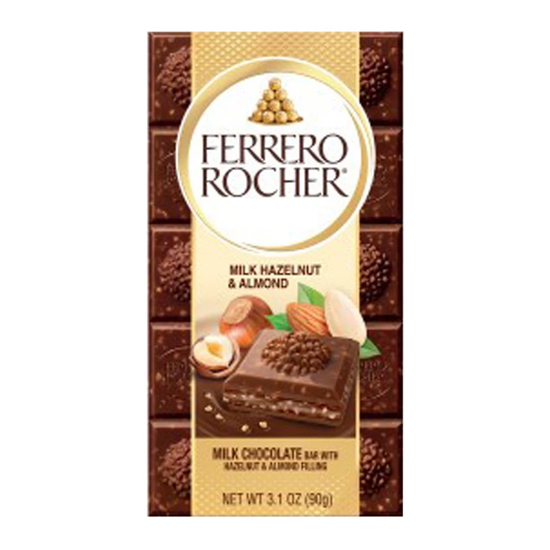 ferrero rocher® milk hazelnut & almond chocolate bar 3.1oz