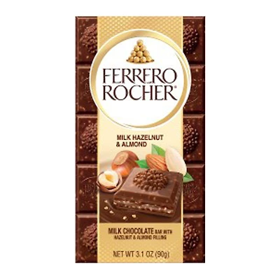 ferrero rocher® milk hazelnut & almond chocolate bar 3.1oz