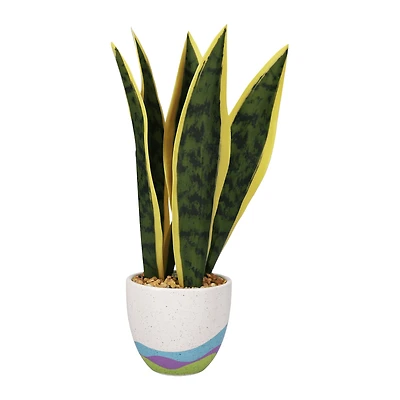 faux plant colorful pot