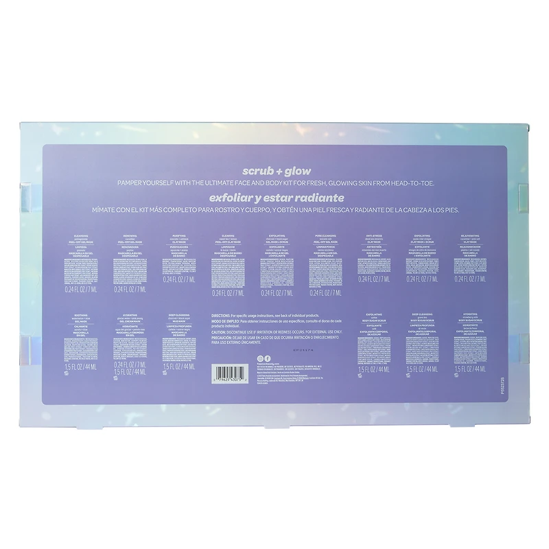 freeman® scrub + glow ultimate face + body kit 20-piece