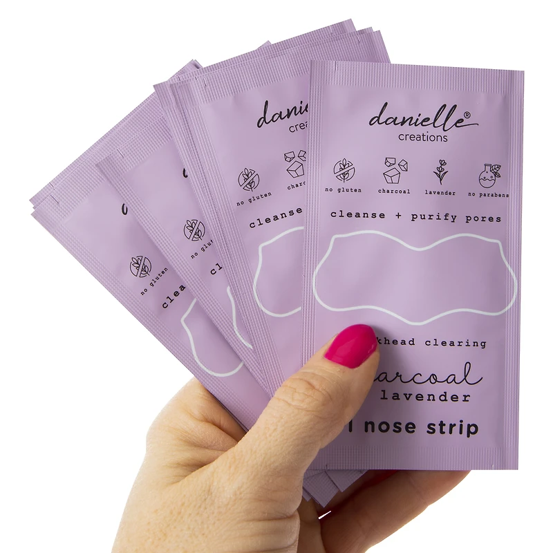 danielle creations® blackhead clearing charcoal & lavender nose stripes 8-pack