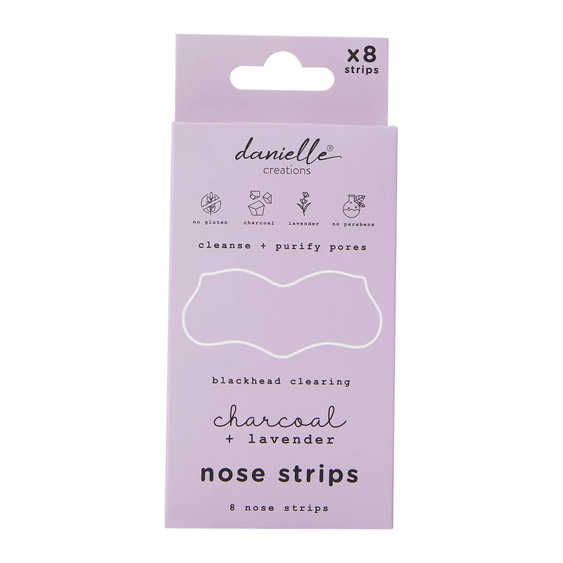 danielle creations® blackhead clearing charcoal & lavender nose stripes 8-pack