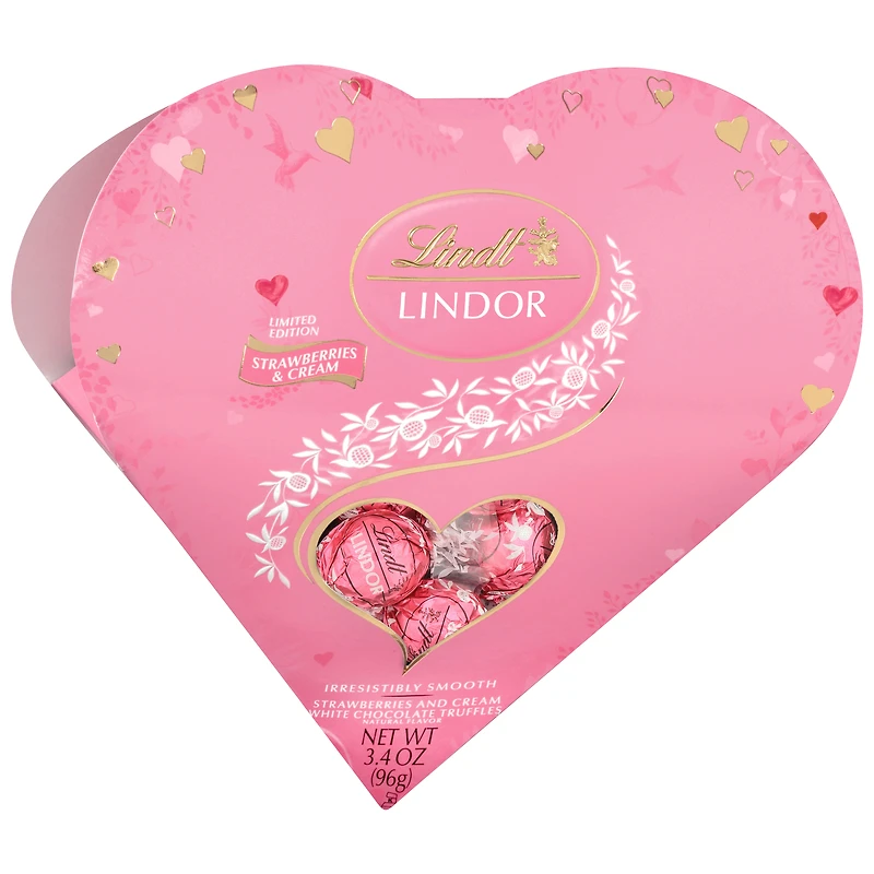 lindt® lindor strawberries & cream truffles 3.4oz
