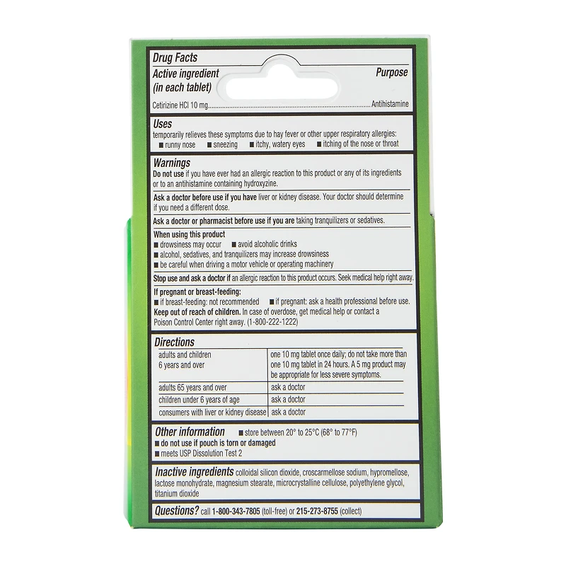 3-count zyrtec® allergy tablets