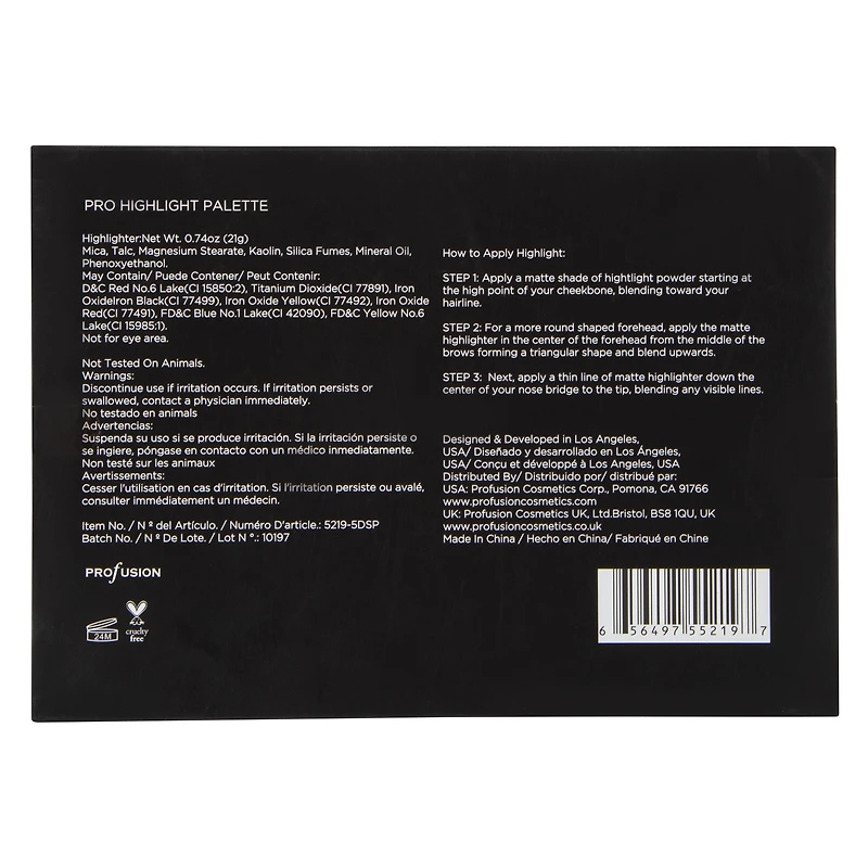 profusion highlighter palette 6-piece