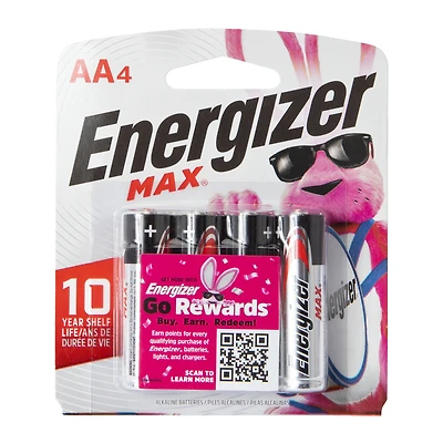 energizer max® AA batteries 4-pack