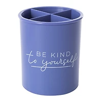 makeup brush holder with storage compartments