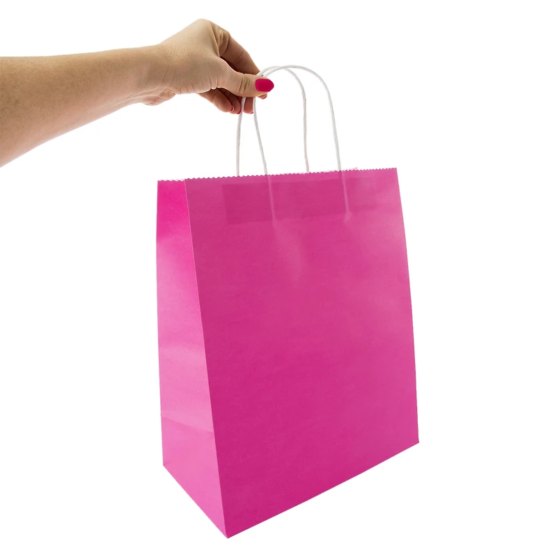 large neon kraft gift bags 5-pack 12.75in x 10.45in