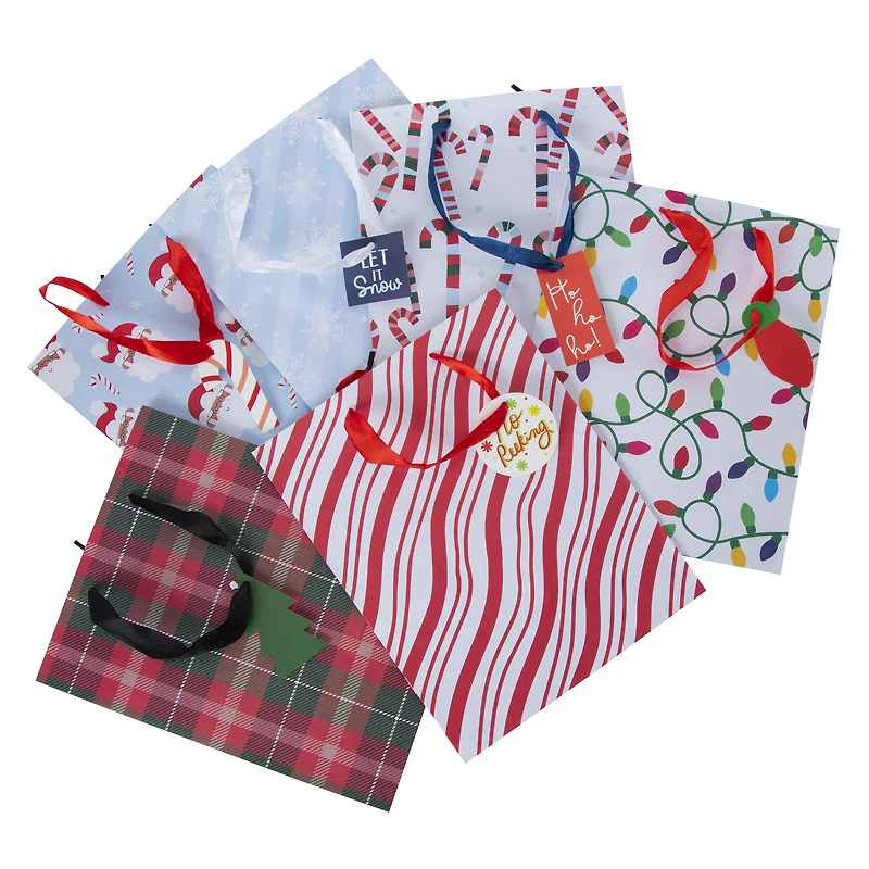 holiday medium gift bag 6-pack 7in x 9in