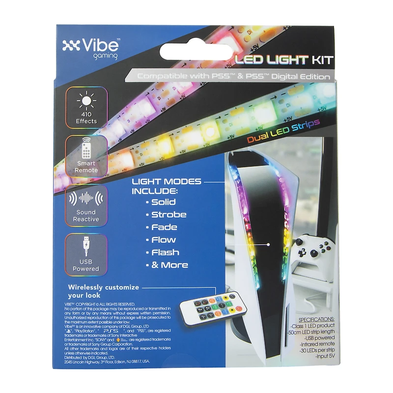 LED light kit compatible with ps5™ & ps5™ digital edition 20in