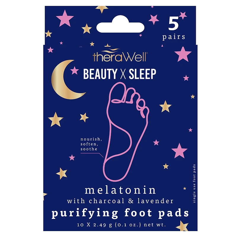 therawell® beauty x sleep melatonin purifying foot pads 5-piece