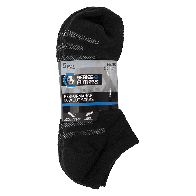 series 8 fitness™ mens low cut performance socks 5-pack