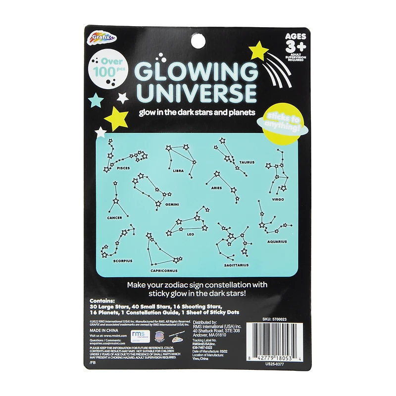 glow in the dark stars & planets with over 100 pieces