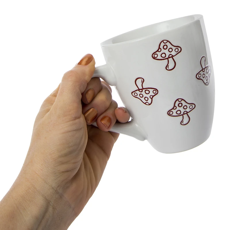 embossed ceramic mushroom mug