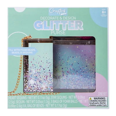 crafted by u™ decorate & design your own glitter purse
