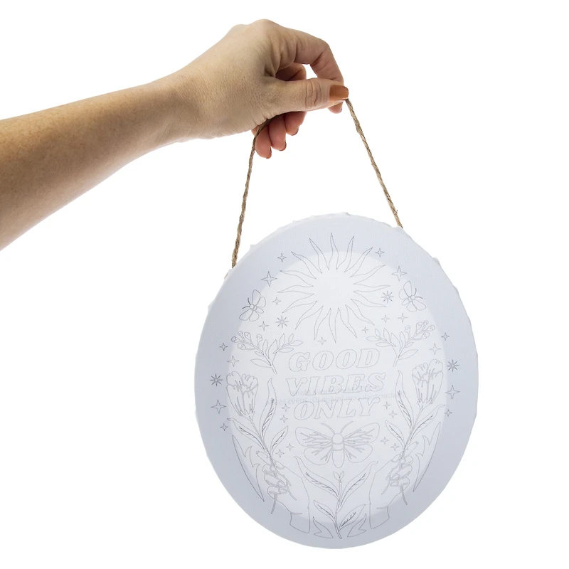 paintable hanging oval canvas art set 8in x10in