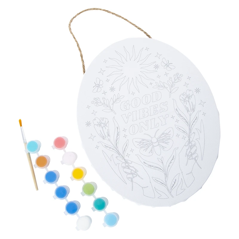 paintable hanging oval canvas art set 8in x10in