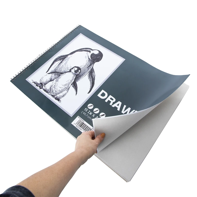 newsprint spiral bound drawing sketch pad 18in x 24in