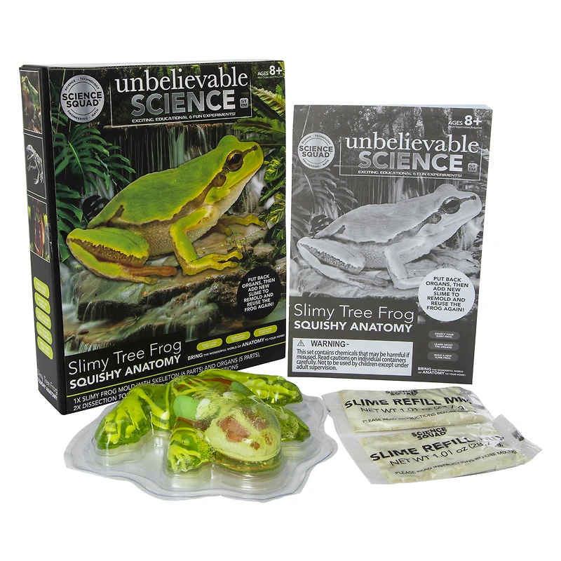 the science squad® unbelievable science slimy tree frog squishy anatomy kit