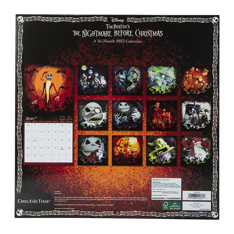 the nightmare before christmas™ 16-month 2023 wall calendar