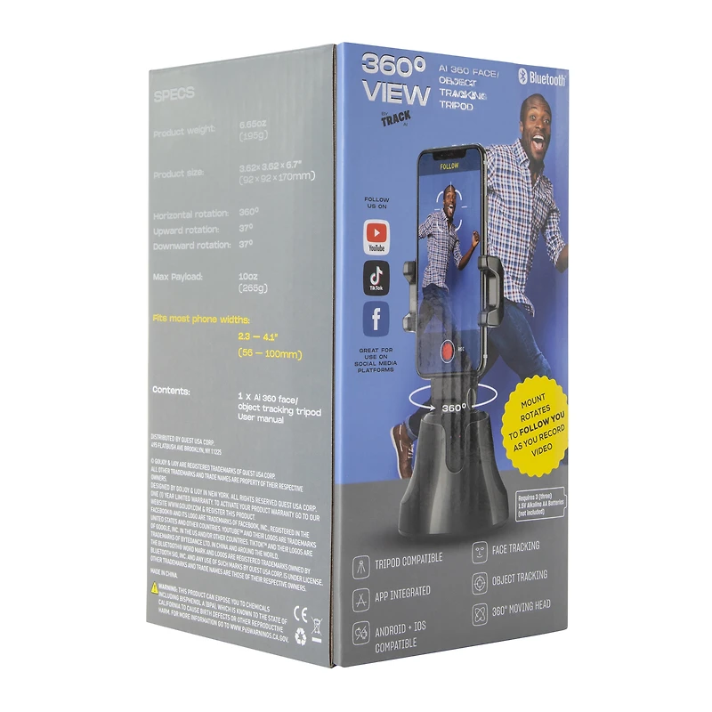 bluetooth® AI 360-degree tracking tripod