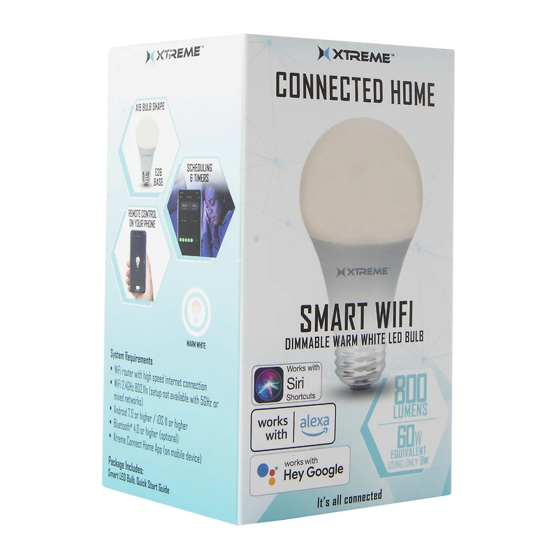 connected home smart wi-fi LED dimmable light bulb