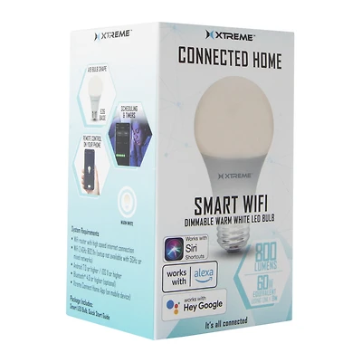 connected home smart wi-fi LED dimmable light bulb