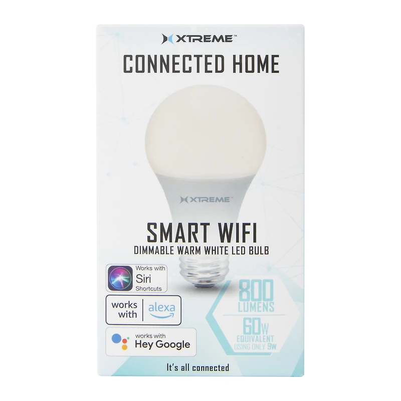 connected home smart wi-fi LED dimmable light bulb