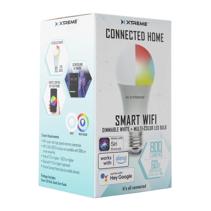 connected home smart wi-fi LED dimmable light bulb